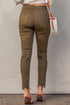 Plain High Waist Buttons Frayed Cropped Denim Jeans